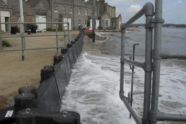 Tidal protection using Floodstop temporary flood barriers at Brownsea Island 