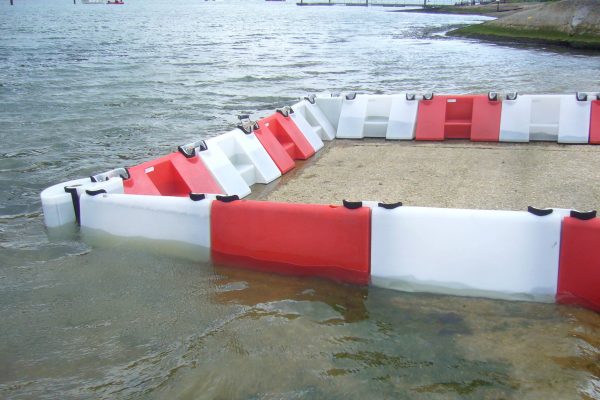 Flood barrier defences capable of holding back vast quantities of water